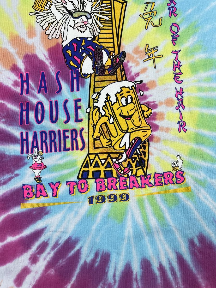 Band Tees × Vintage 💥RARE💥 Vintage 1999 HASH HARRIERS HOUSE PINK PUNK Y2K TEE Size US XL / EU 56 / 4 - 4 Thumbnail