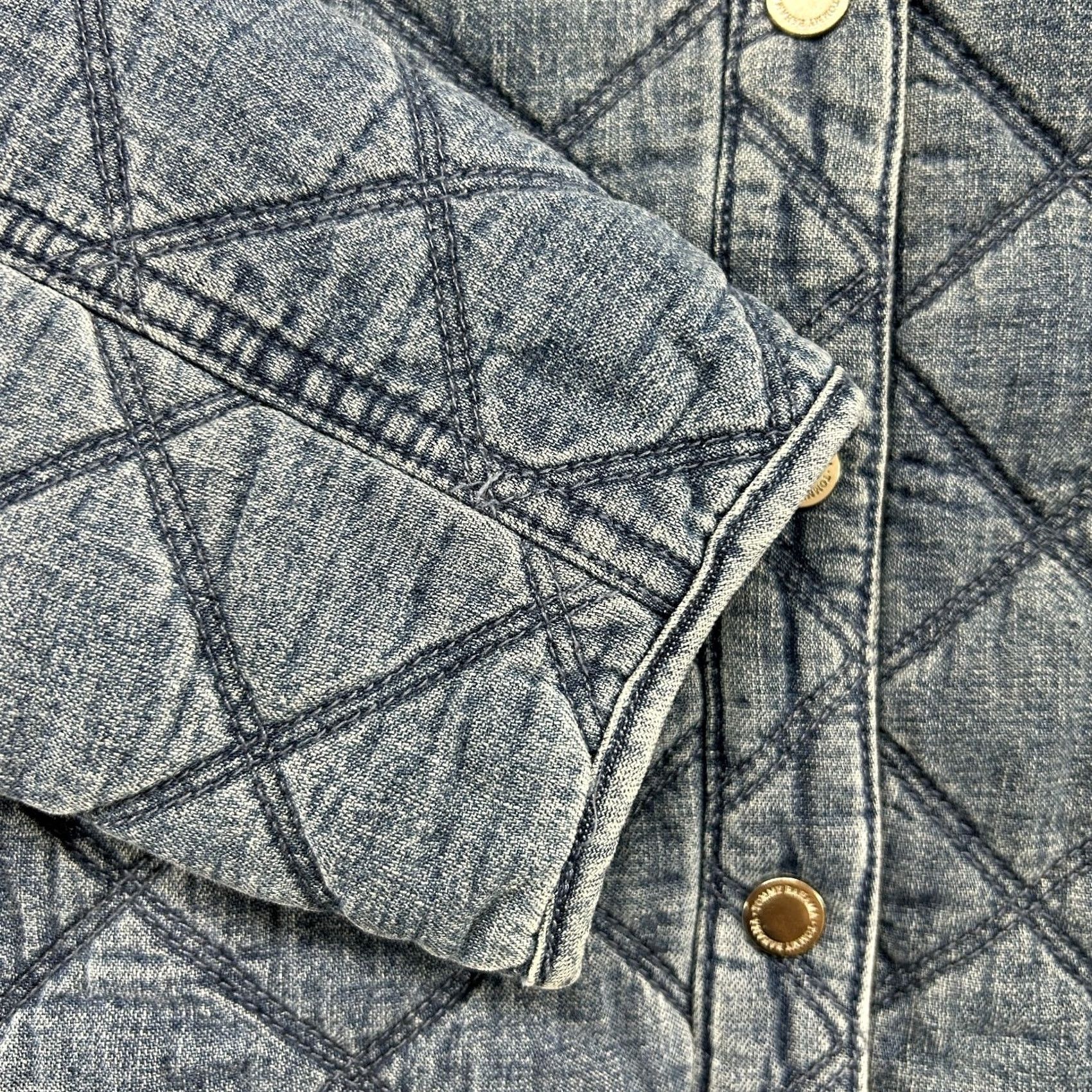 Tommy Bahama Tommy Bahama Jacket Womens S Blue Denim Crop Quilted Boxy Cotton Denim Coat Pea 90s Biker Lined Pockets Casual Womens Size S / US 4 / IT 40 - 4 Thumbnail