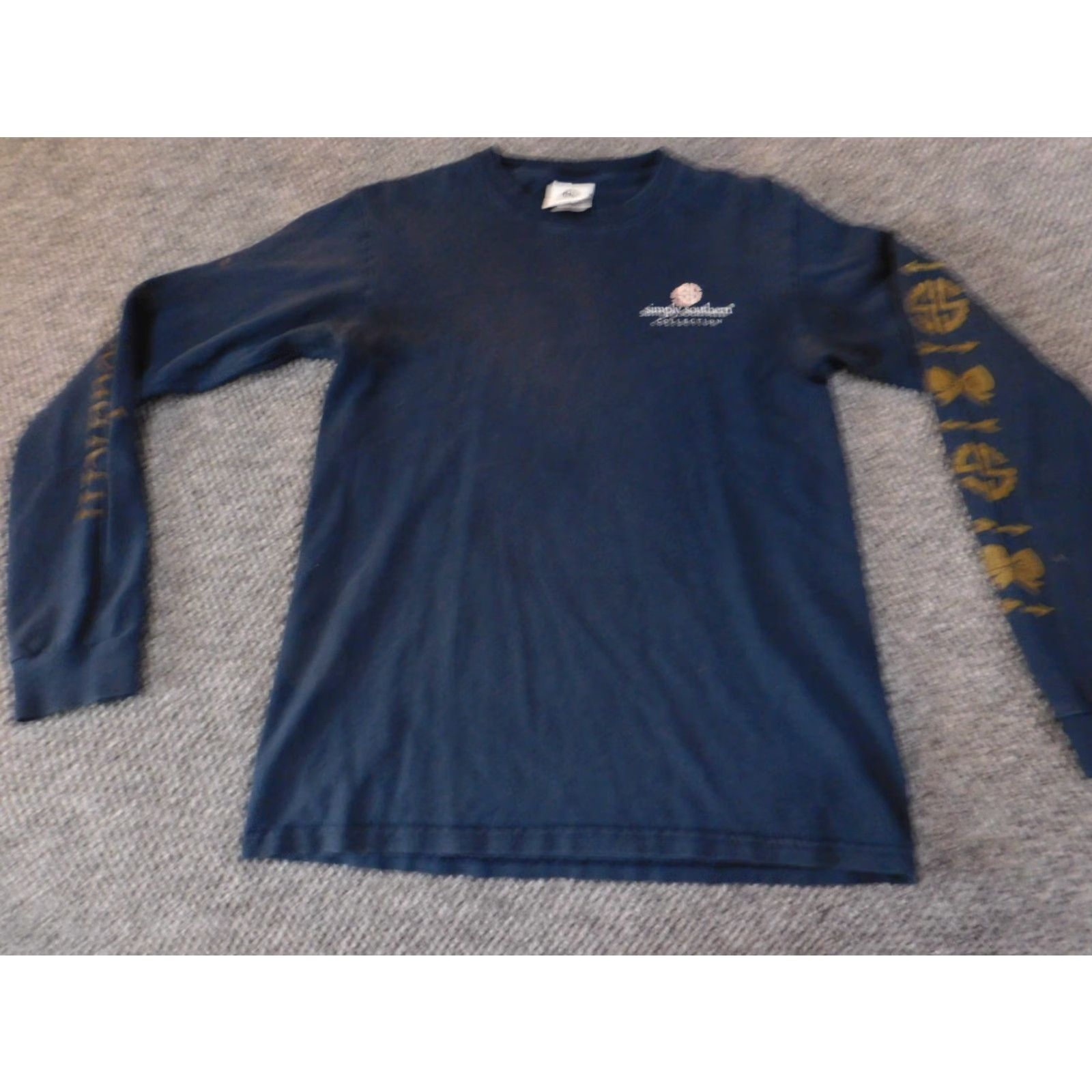 Vintage Simply Southern Mens Shirt Small blue owl graphic long sleeve Crew Neck Logo Stretch Cotton Spandex Regular Size US S / EU 44-46 / 1 - 3 Thumbnail