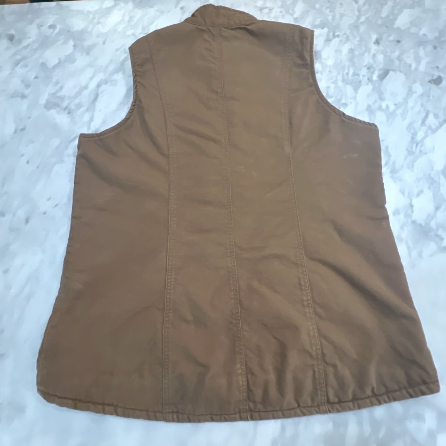 Vintage VINTAGE? No. The title: CE Schmidt Vest Women XL Fleece Lined Chest Zipper Pockets Workwear CanvasBrown Size XL / US 12-14 / IT 48-50 - 3 Thumbnail