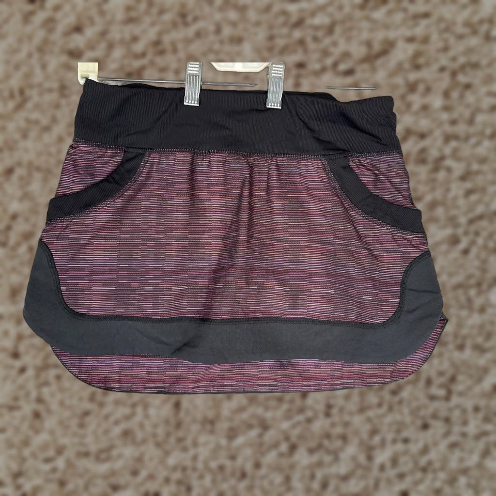 Lululemon Lululemon Skort Womens 4 Pink Black Striped Athletic Running Built In Shorts Gym Shirt Size 27" / US 4 / IT 40 - 1 Thumbnail