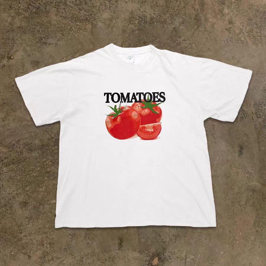 Japanese Brand × Vintage Washed vintage loose tomato print t-shirt Size US M / EU 48-50 / 2 - 1 Thumbnail