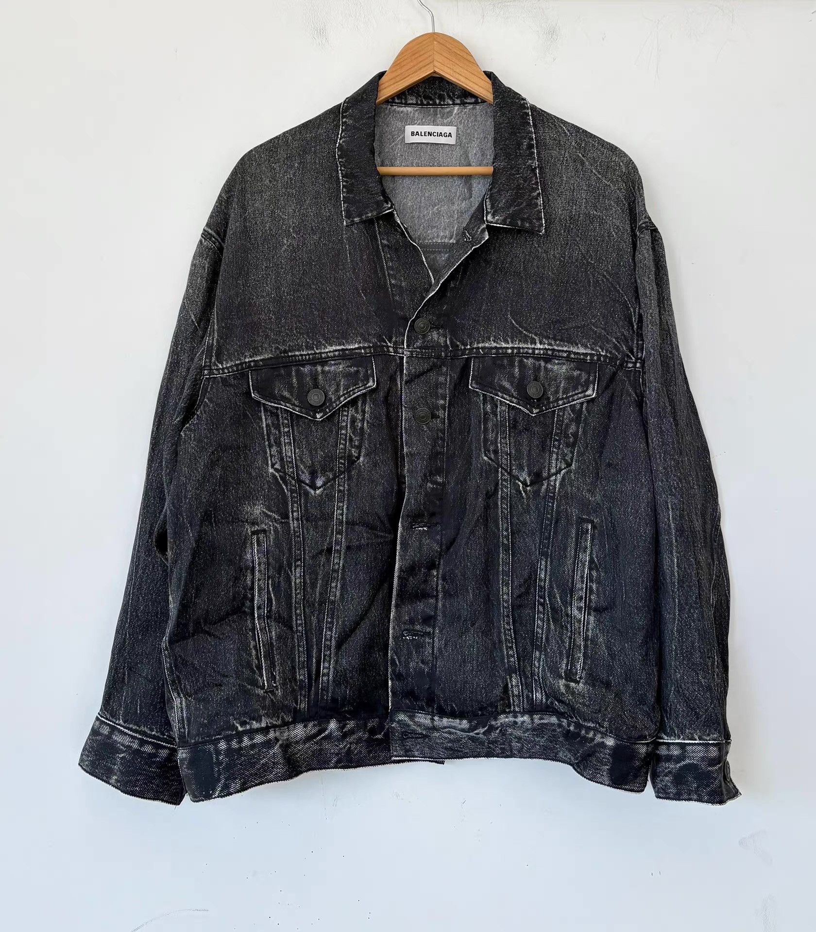 Balenciaga Balenciaga Men's Denim Print Lightweight Jacket Ｑ21 Size US XS / EU 42 / 0 - 1 Thumbnail