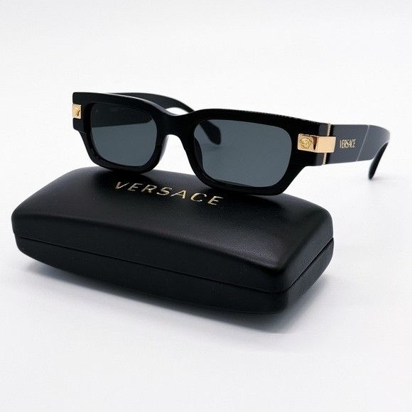 Versace NEW VERSACE VE4465 GB1/87 SQUARE MOD 4465 BLACK VE4465 GB187 Size ONE SIZE - 2 Thumbnail