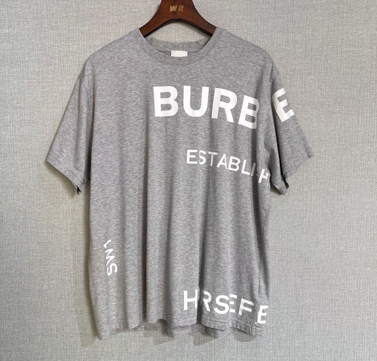 Burberry Burberry Gray "Barrage" Print Logo Short Sleeve T-Shirt Size US L / EU 52-54 / 3 - 1 Thumbnail