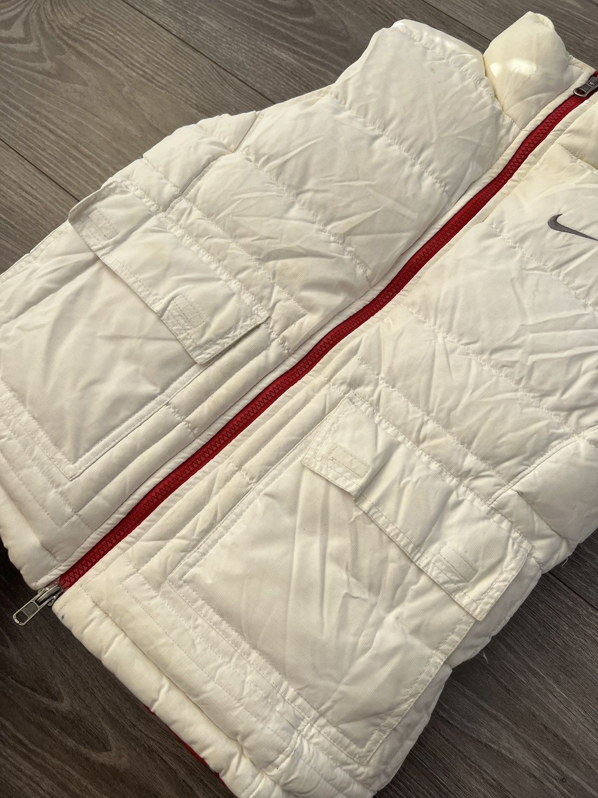 Nike × Vintage ‼️Vintage Knit Swoosh Logo Puffer Reversible Vest‼️ Size S / US 4 / IT 40 - 7 Thumbnail