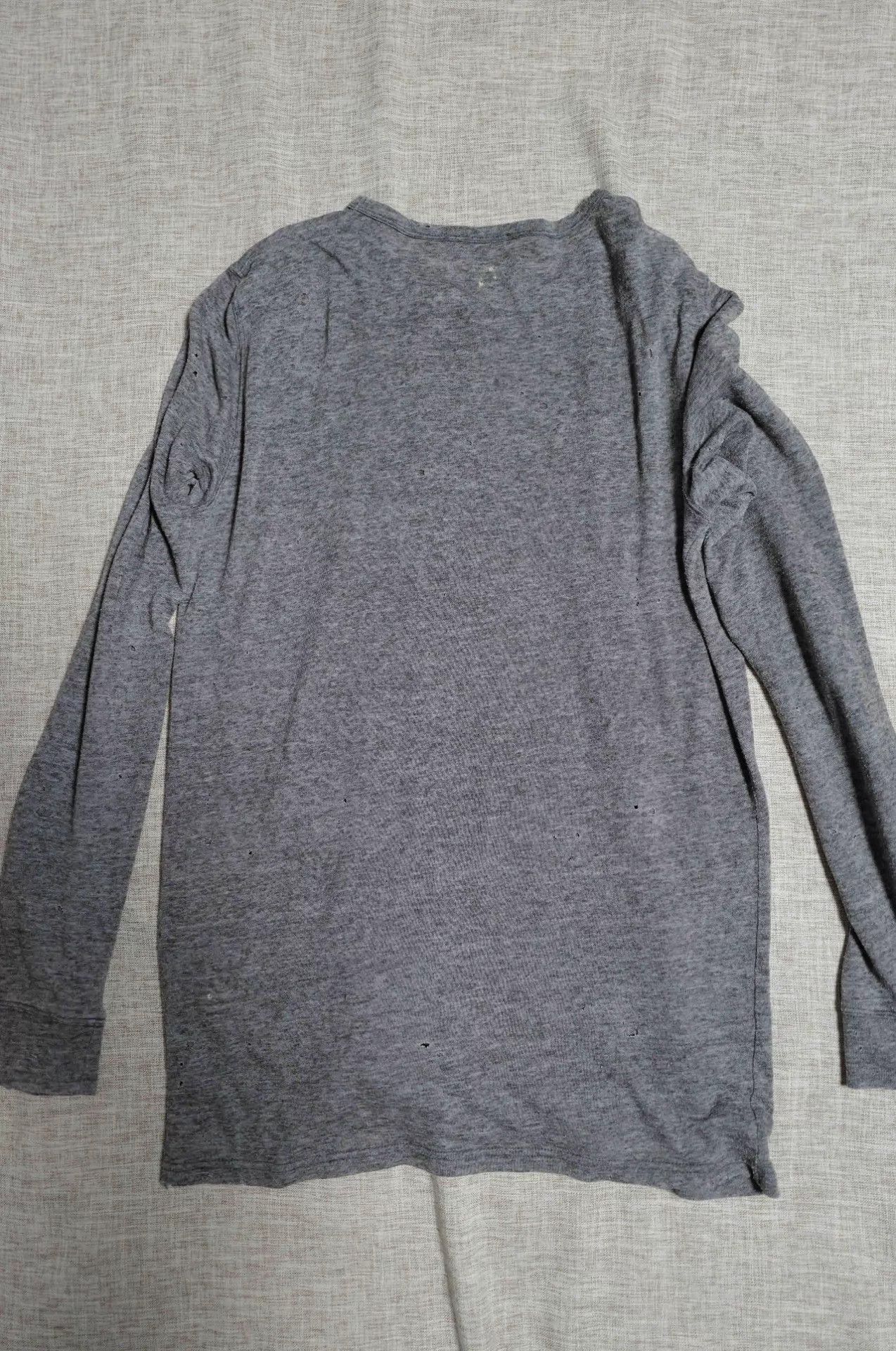 Balmain Balmain 09AW Snow Gray Destroyed LS T-shirt Size L / US 10 / IT 46 - 2 Thumbnail