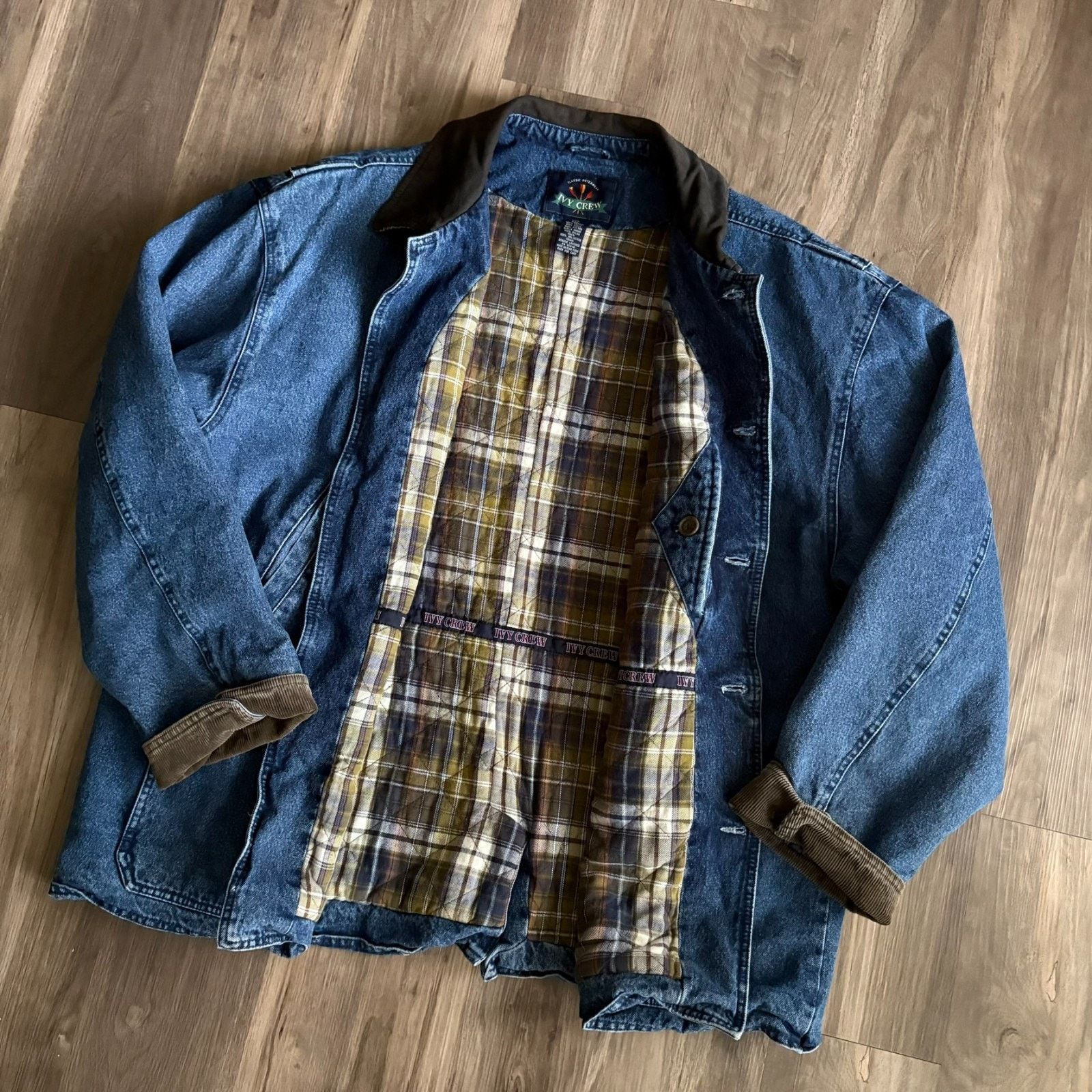 Ivy Crew × Vintage Vintage Denim Barn Chore Jacket Coat Men's Size 2XL Flannel Size US XXL / EU 58 / 5 - 1 Thumbnail
