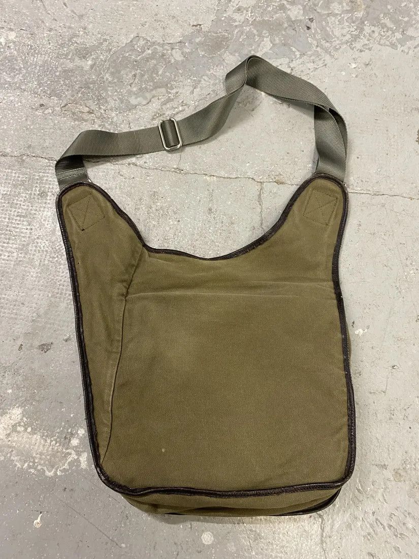 Prada × Vintage 2000s Prada Olive Military Hybrid Leather Shoulder Bag Size ONE SIZE - 7 Thumbnail