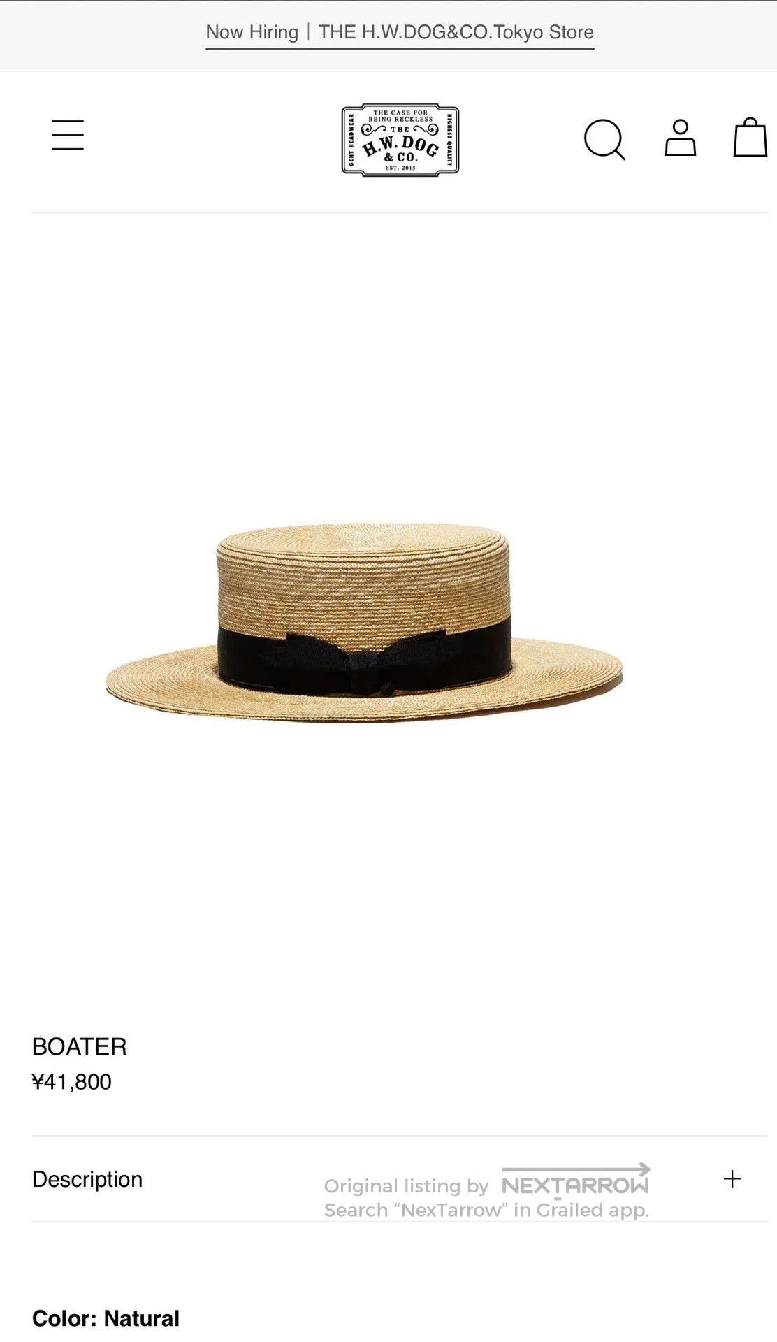 THE H.W.DOG&CO. h.w dog&co Boater Hat. Size ONE SIZE - 9 Thumbnail
