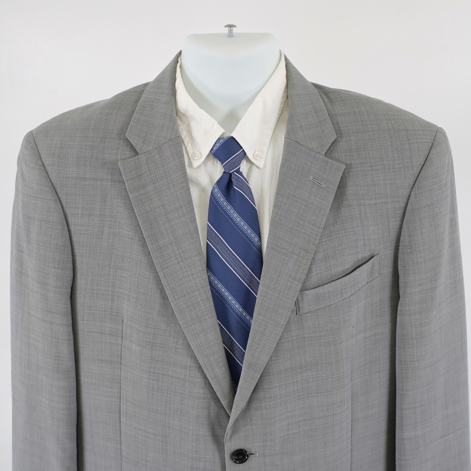 Tommy Hilfiger DAMAGED Tommy Hilfiger Wool Gray Sharkskin 42R 2 Button Blaz Size 42R - 1 Thumbnail