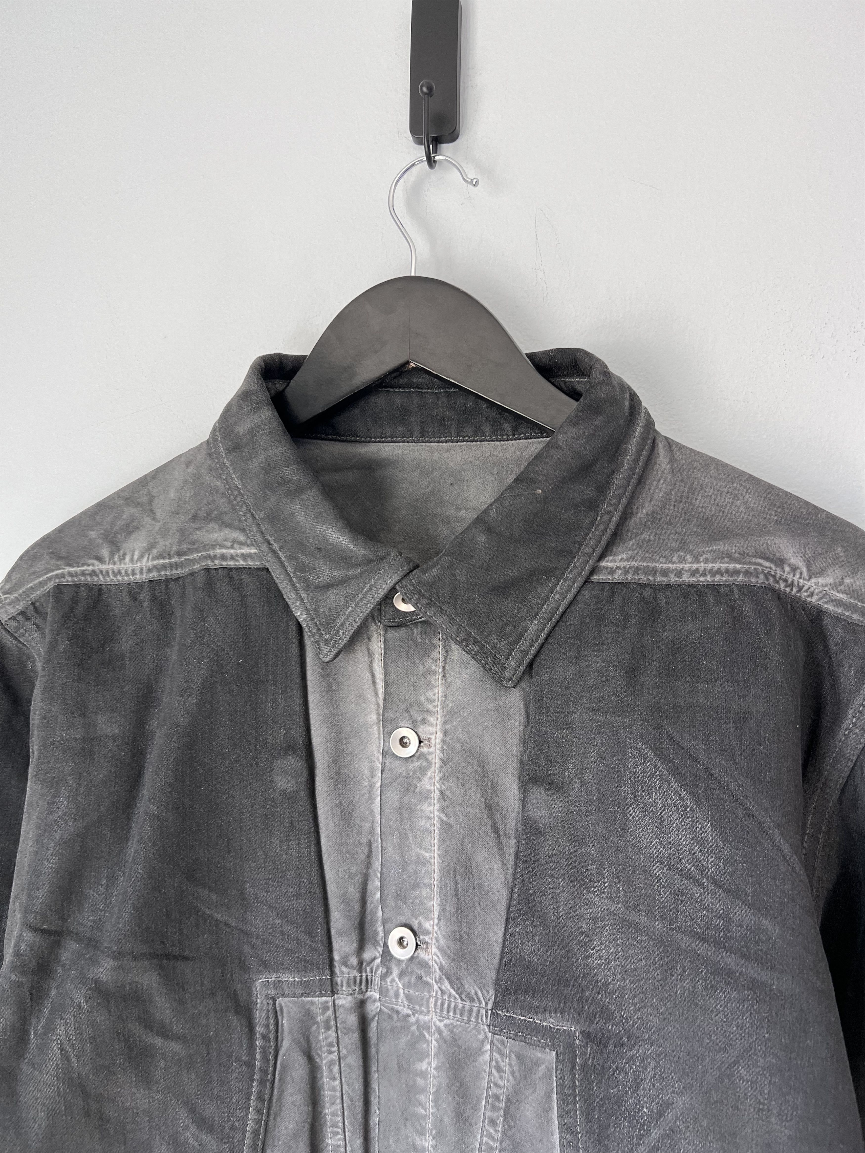 Rick Owens Drkshdw Rick Owens DRKSHDW Splintered Shirt in Stone Grey Size US XL / EU 56 / 4 - 2 Thumbnail