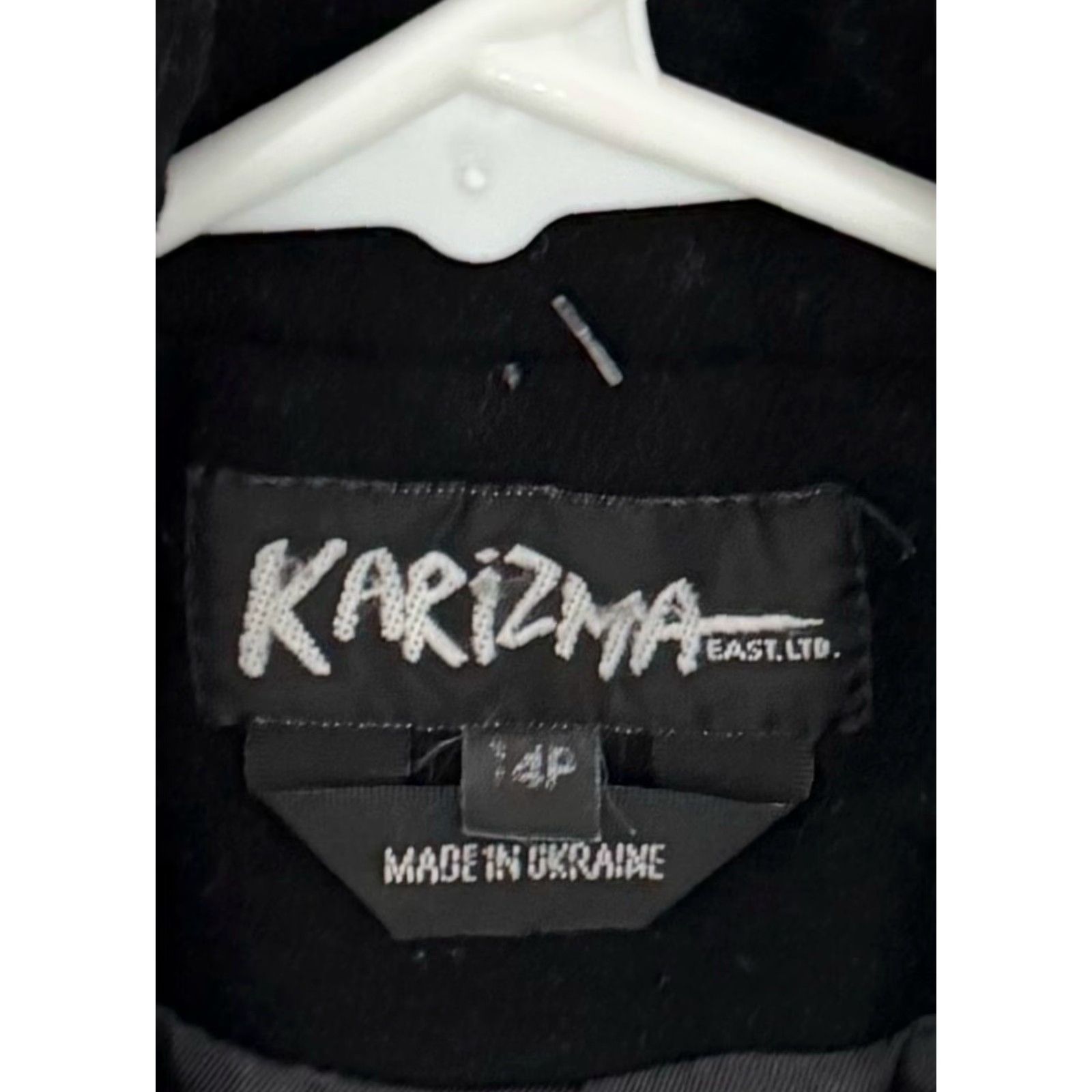 Doublet VINTAGE Karizma Overcoat Coat Womens 14P Petite Long Double Breasted Black 90s Goth City 90s Mens? Size XL / US 12-14 / IT 48-50 - 4 Thumbnail