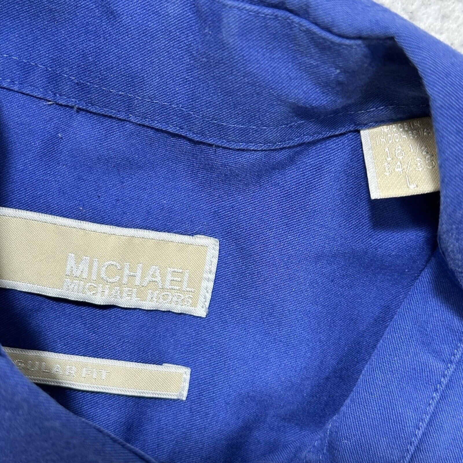 Michael Kors Michael Kors Large 16.5 - 34/35 Blue Button Down Dress Shirt Size US L / EU 52-54 / 3 - 3 Thumbnail