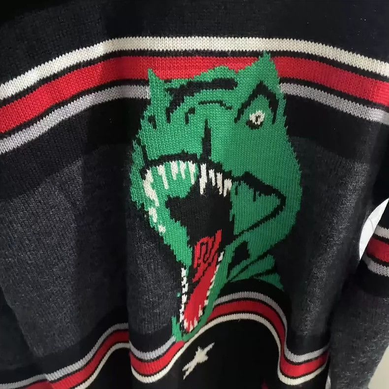 Saint Laurent Paris saint Laurent parisBlack and Red T-Rex Sweater 2503-Nextar Size US M / EU 48-50 / 2 - 5 Thumbnail