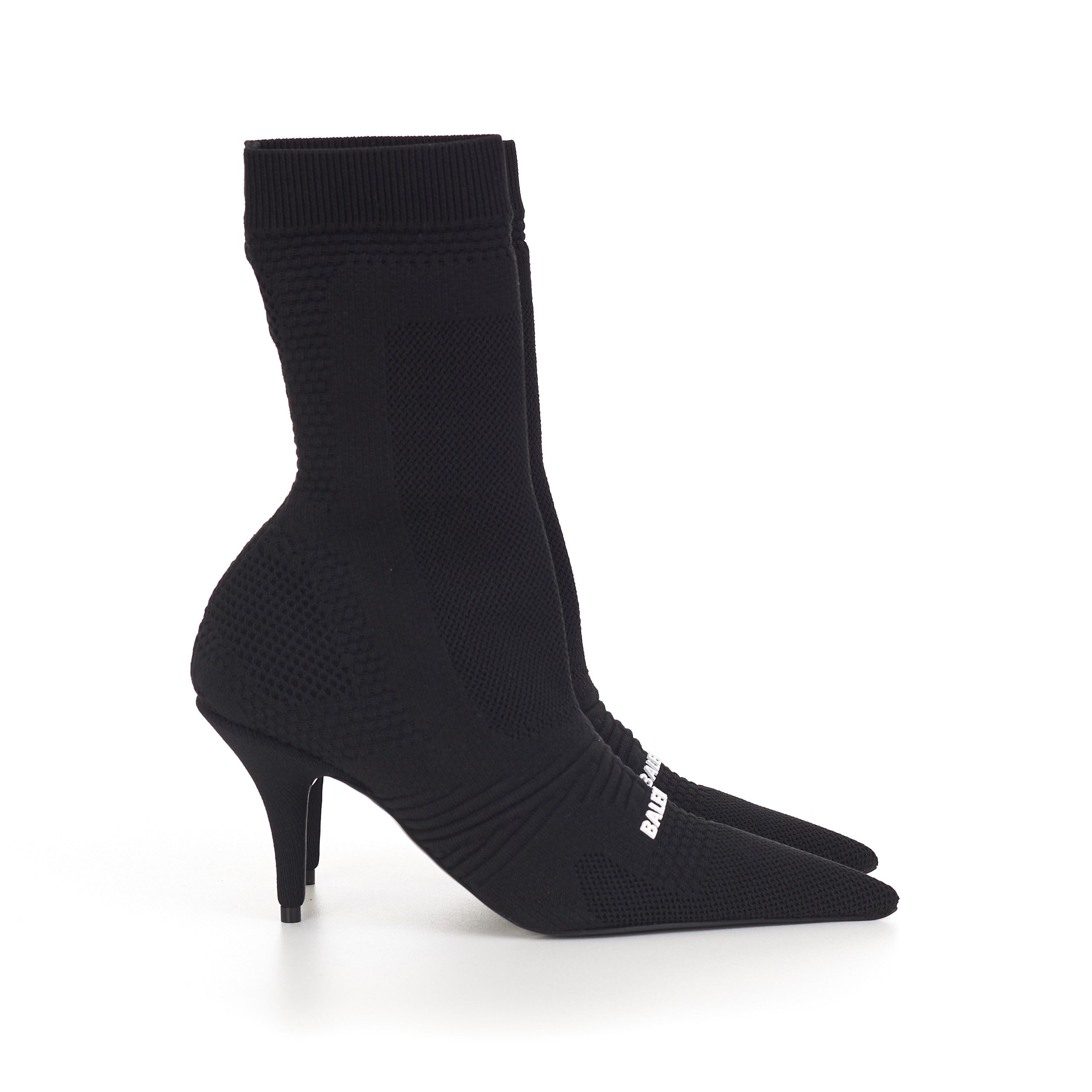 Balenciaga Knife Bootie In Black Textured Knit with Balenciaga logo Size US 5 / IT 35 - 2 Thumbnail