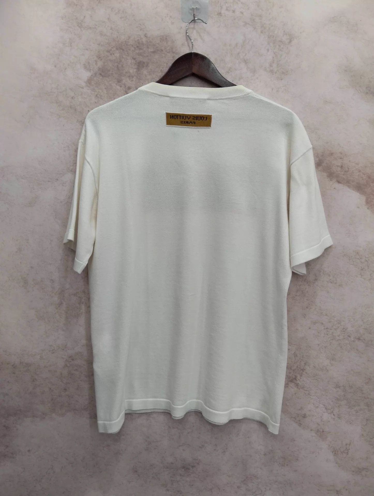 Louis Vuitton Louis Vuitton White Logo Knit Short-Sleeve M Size US M / EU 48-50 / 2 - 2 Thumbnail