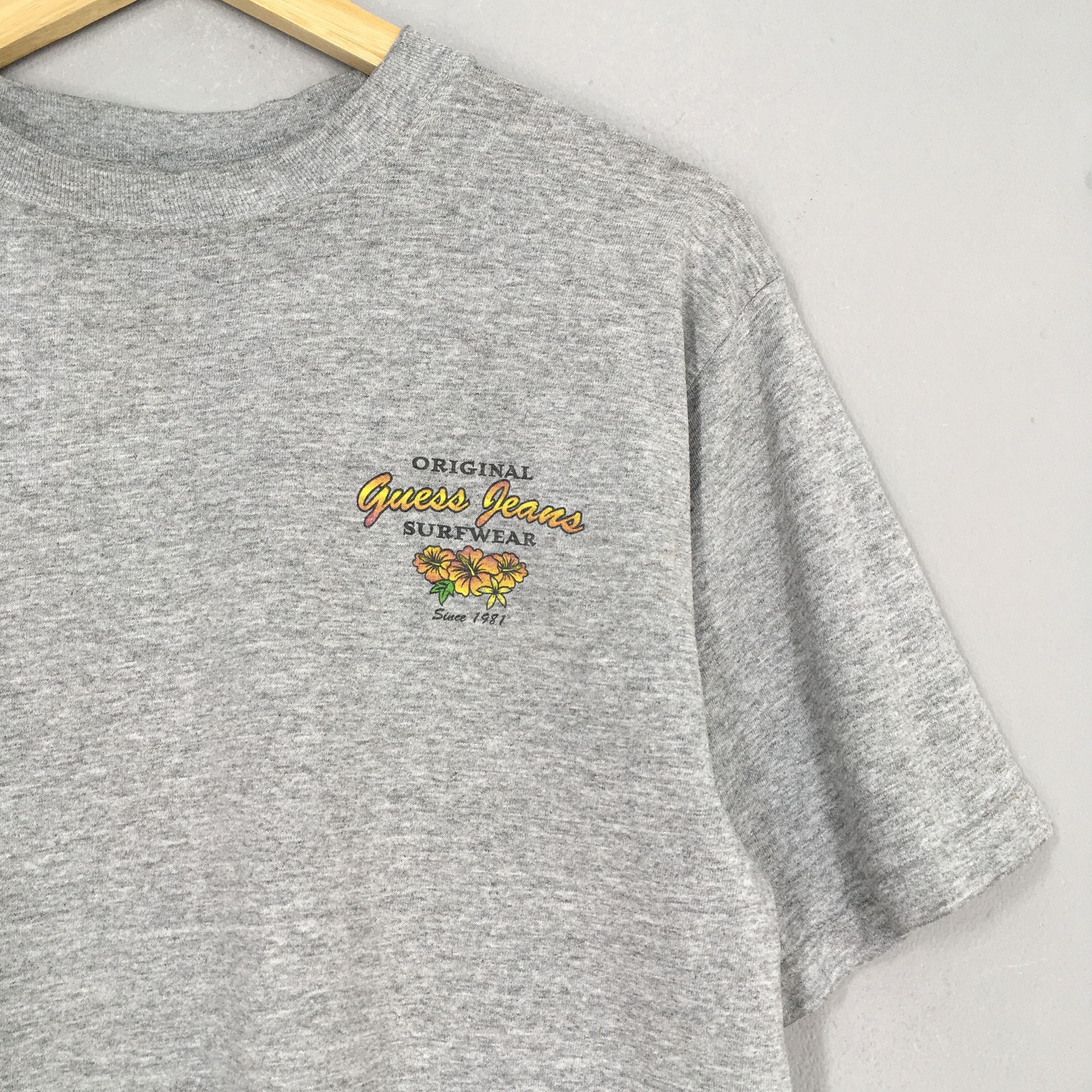 Guess × Vintage Vintage 1990's Guess Jeans Surfwear Gray Tshirt Medium Size US M / EU 48-50 / 2 - 3 Thumbnail