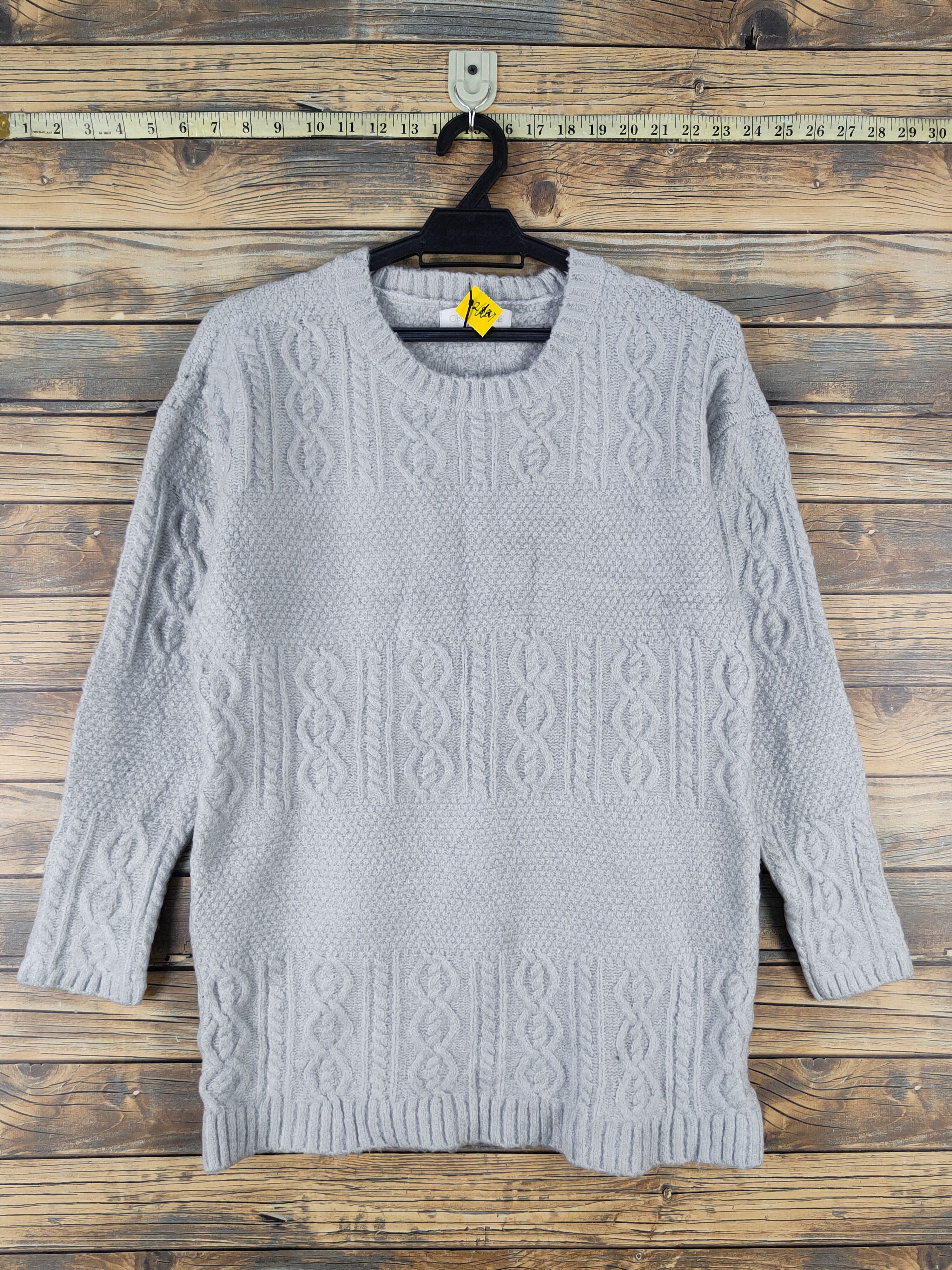 Aran Isles Knitwear × Japanese Brand × Vintage Cecil McBee Light Gray Knitwear Sweatshirts #W1683 Size M / US 6-8 / IT 42-44 - 1 Thumbnail