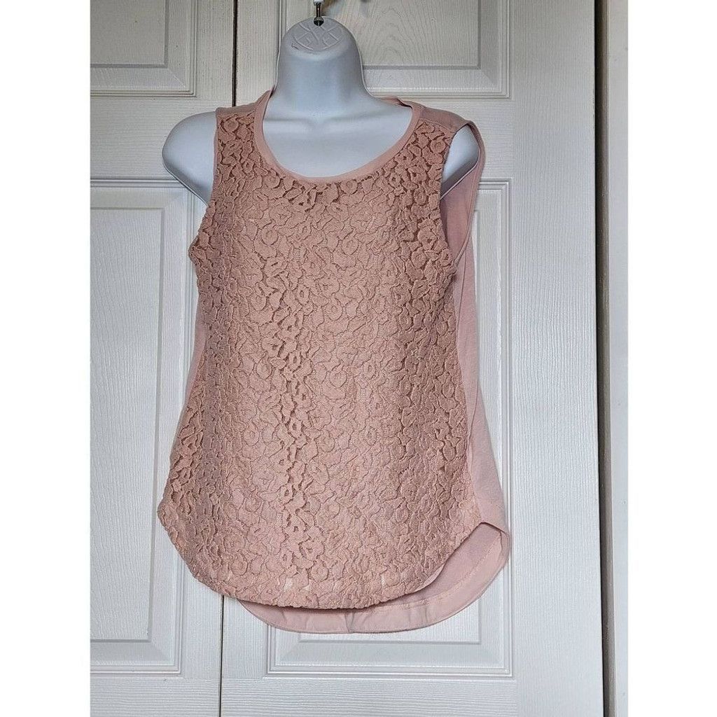 Loft Loft Pink Lace top Size XXS / US 00 / IT 34 - 1 Thumbnail