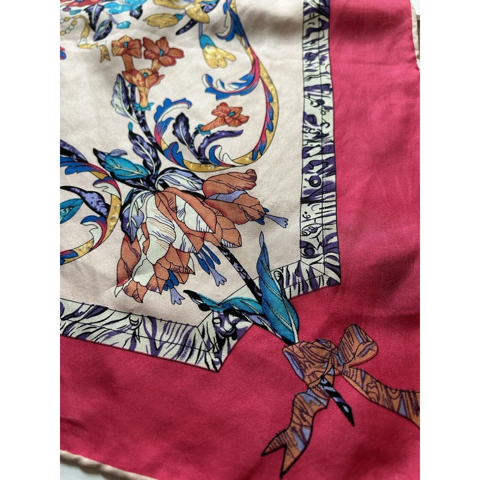 Other Amazing Pink Floral Silk Scarf 34" - 33.3´´ EX COND Size ONE SIZE - 4 Thumbnail