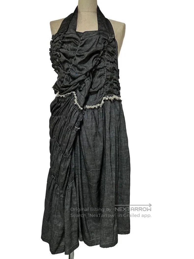 Comme des Garcons Comme Des Garcons Denim Pleated Hanging Neck Backless Dres Size M / US 6-8 / IT 42-44 - 1 Thumbnail