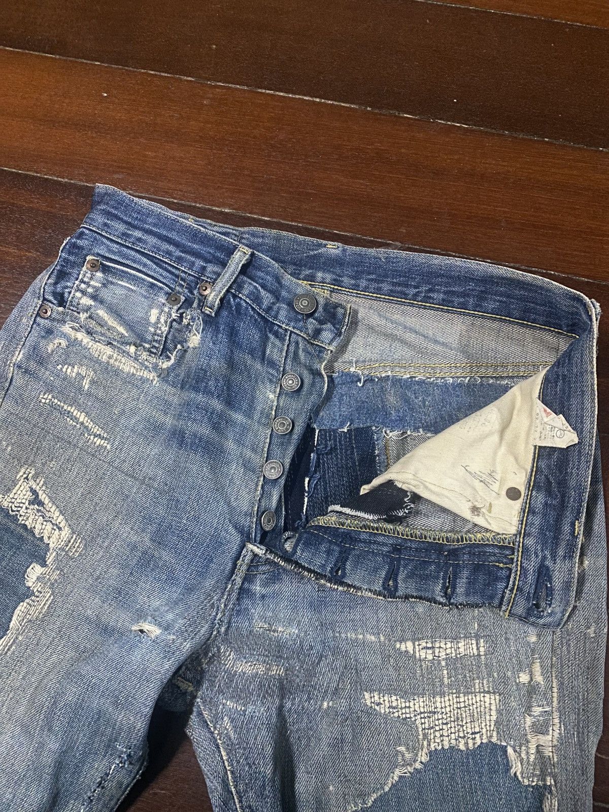 Levi's Vintage Clothing Vintage Levi’s Big E 503 RedLine boro distressed rework Size US 31 - 8 Thumbnail