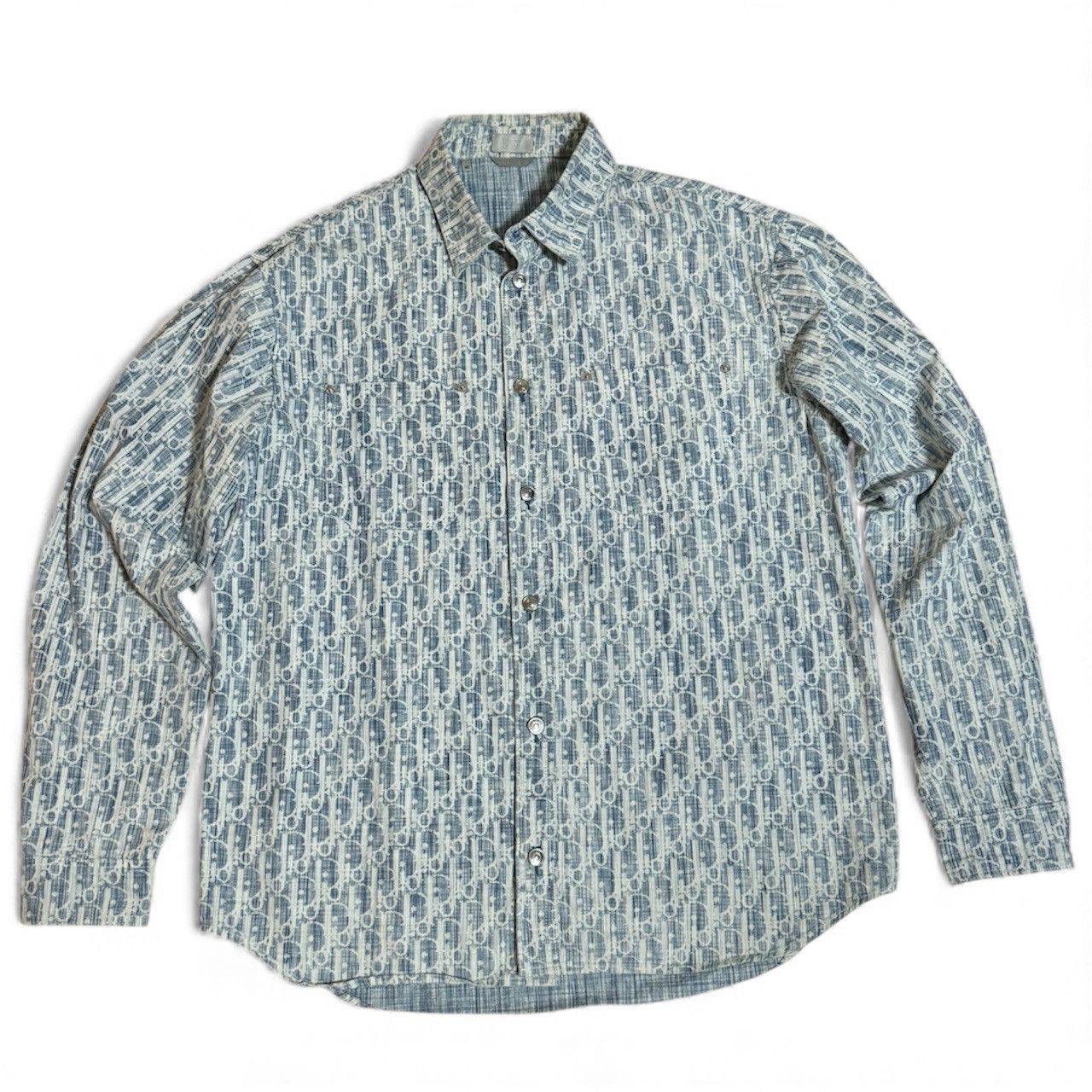 Dior 🔥2400$ Dior Oblique Kasuri Monogram Cotton Denim Overshirt Size US M / EU 48-50 / 2 - 3 Thumbnail