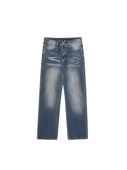 Designer distressed washed faded baggy flared jeans Size US 30 / EU 46 - 4 Thumbnail
