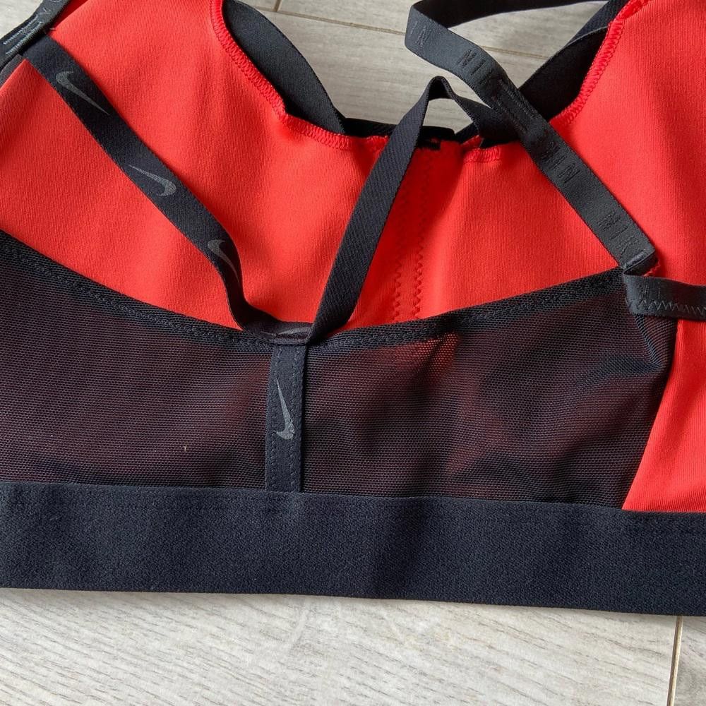 Nike Nike Red and Black Indy Padded Sports Bra Size ONE SIZE - 4 Thumbnail