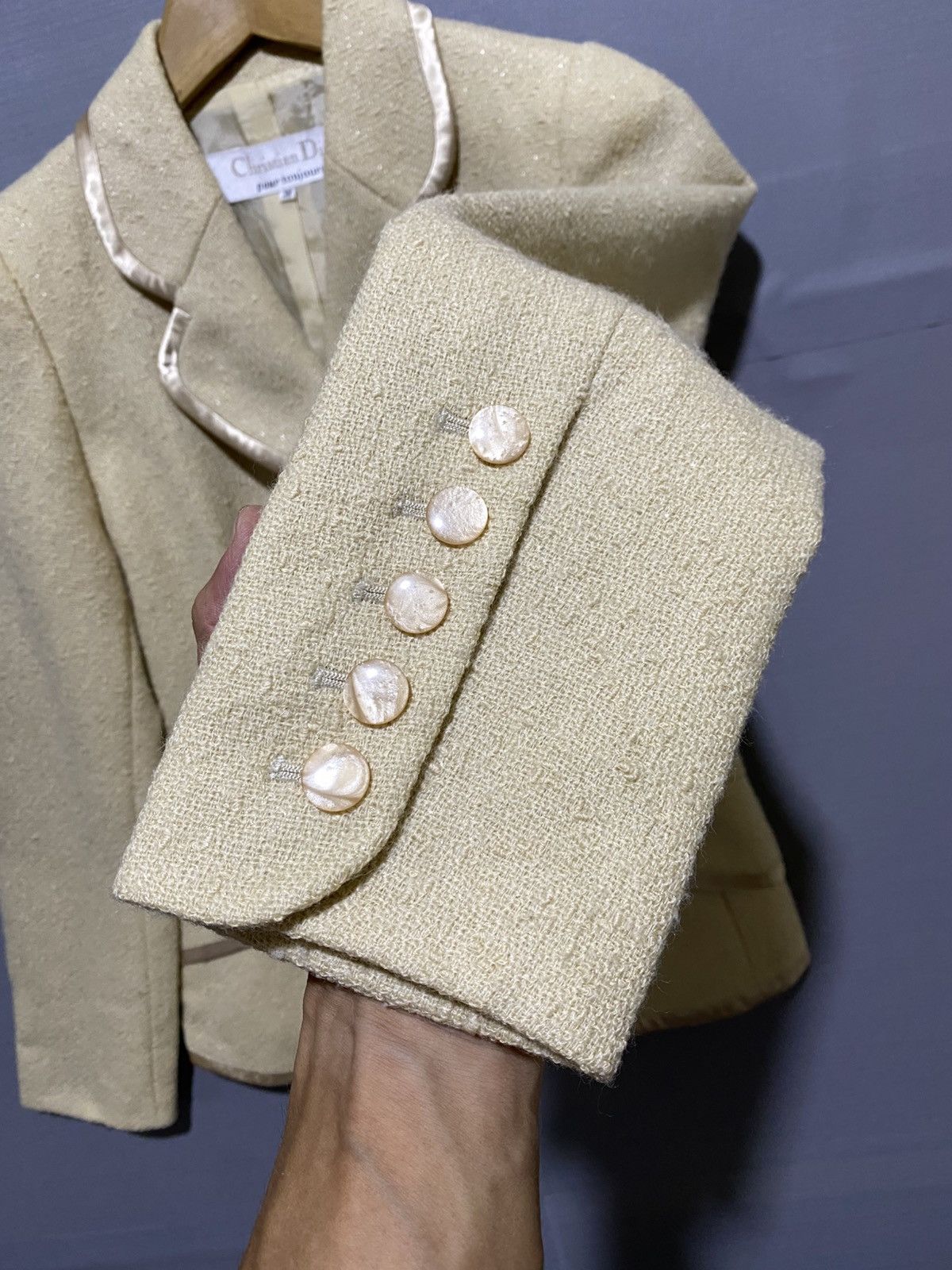 Dior Christian Dior Tweed with Satin Trim Jacket Size S / US 4 / IT 40 - 4 Thumbnail