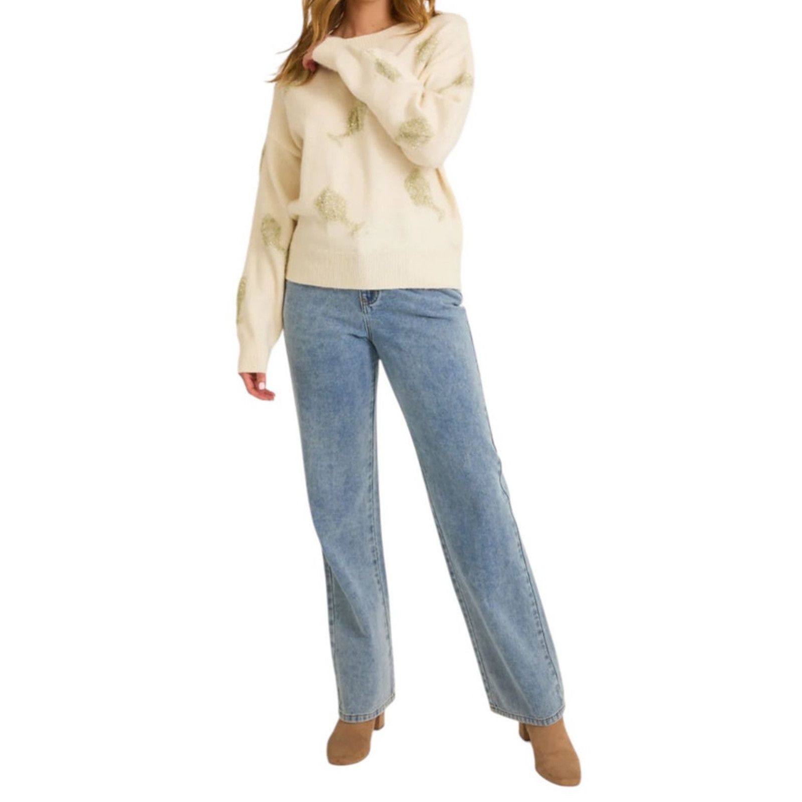 Other Gilli Cream Silver Champagne Glasses Graphic Novelty Sweater Size S / US 4 / IT 40 - 6 Thumbnail