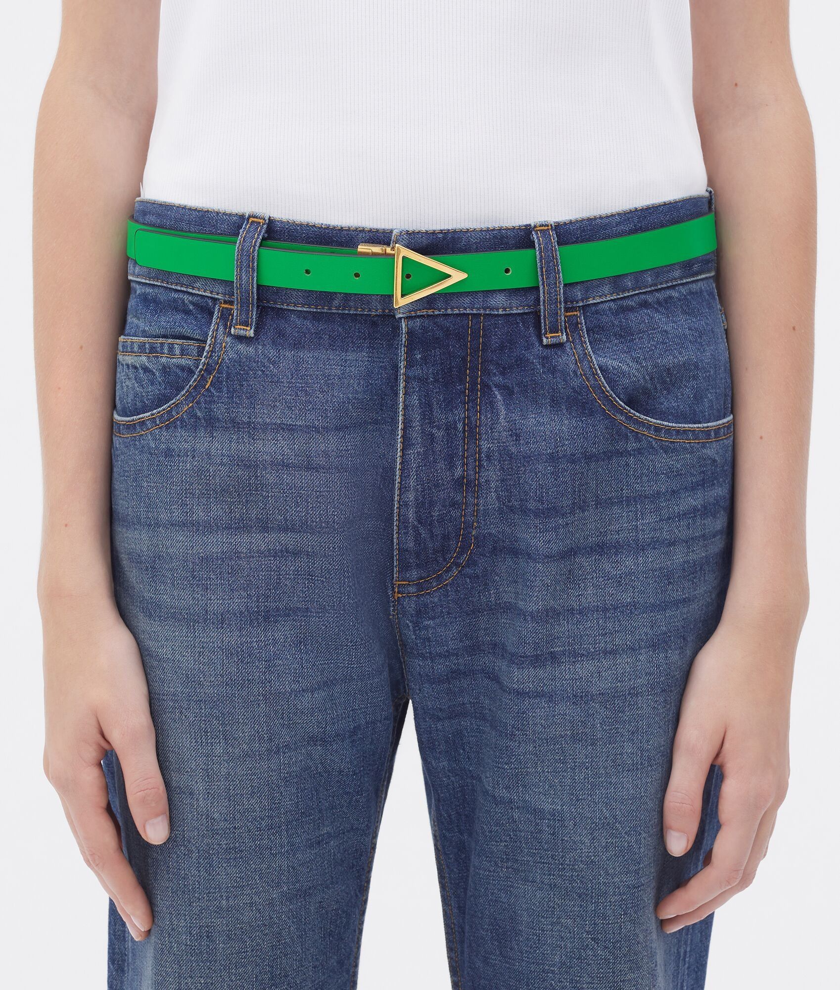 Bottega Veneta o1n1vont0425 Size: 80 / Triangle Belt in Black/Parakeet Size ONE SIZE - 6 Thumbnail