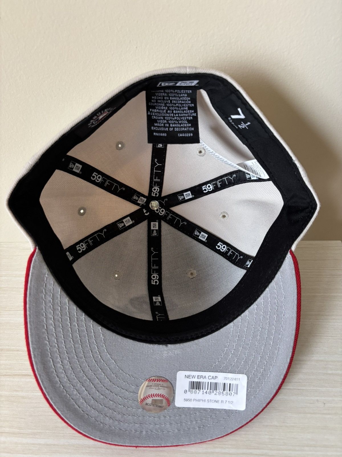 Topperz Philadelphia Phillies Fitted Size 7 1/2 Size ONE SIZE - 5 Thumbnail