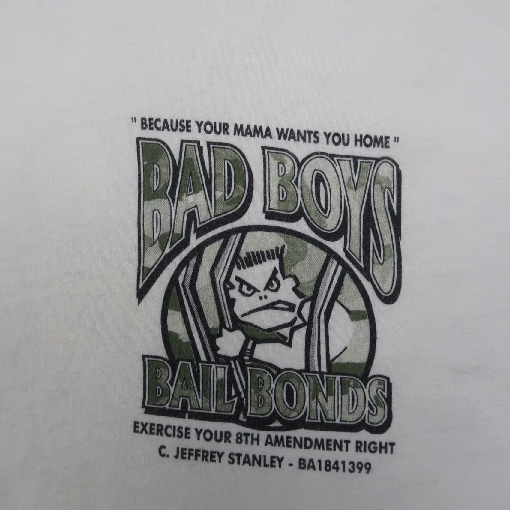 Hanes VINTAGE Bad Boys Bail Bonds T Shirt Mens XL White Graphic 90s Hanes Logo Promo Shirt Mens XL White 90s Size US XL / EU 56 / 4 - 4 Thumbnail