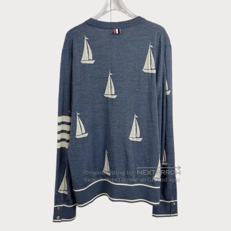 Thom Browne Thom Browne Blue Cotton Long Sleeve Pullover Sweater . Size XL / US 12-14 / IT 48-50 - 2 Thumbnail