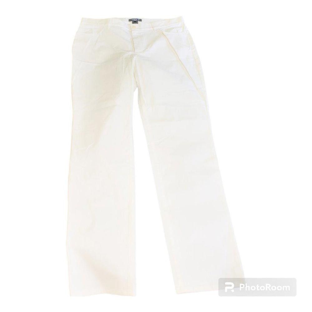 Designer CT683 Lafayette 148 Straight Leg White Pant 12 Size 34" / US 12 / IT 48 - 1 Thumbnail