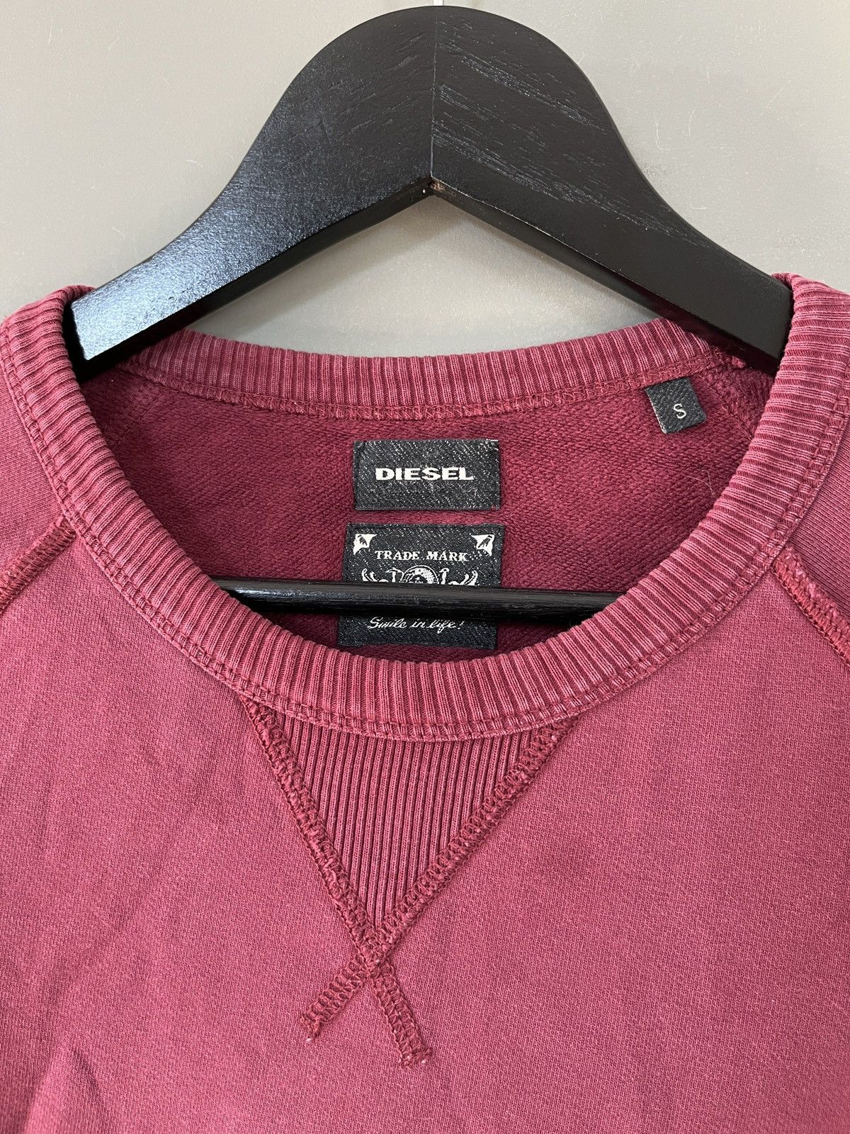 Diesel Diesel Vintage Cherokee Punk Burgundy Sweatshirt Size US S / EU 44-46 / 1 - 3 Thumbnail