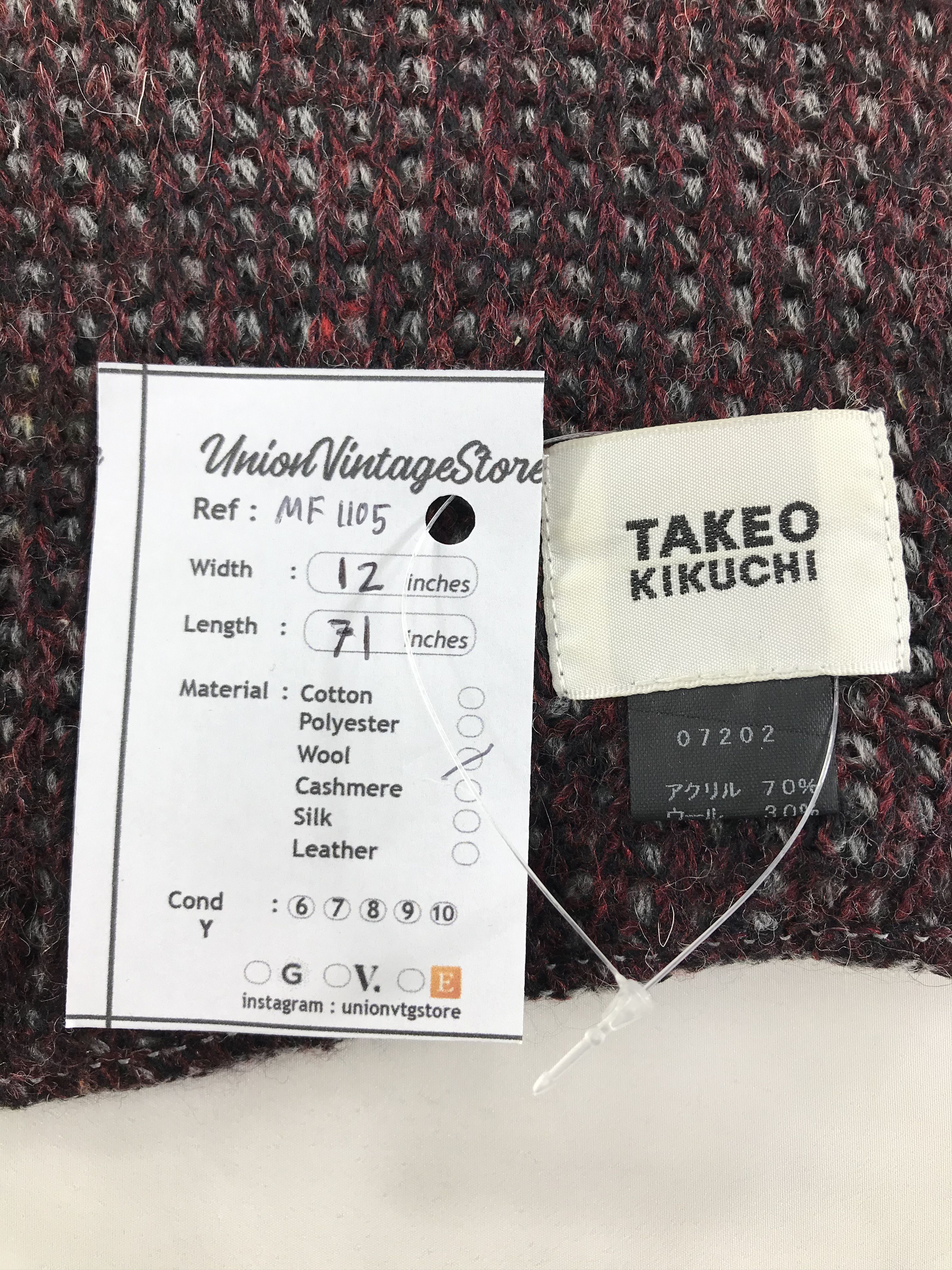 Takeo Kikuchi Vintage Takeo Kikuchi Scarf/Muffler/Neckwear MF1105 Size ONE SIZE - 4 Thumbnail