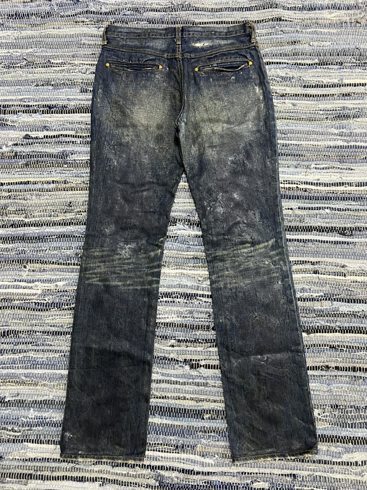 CIVARIZE Designwork 🇯🇵 Dirty Waxed Painter Trompe l'œil Homeless Denim Size US 31 - 2 Thumbnail