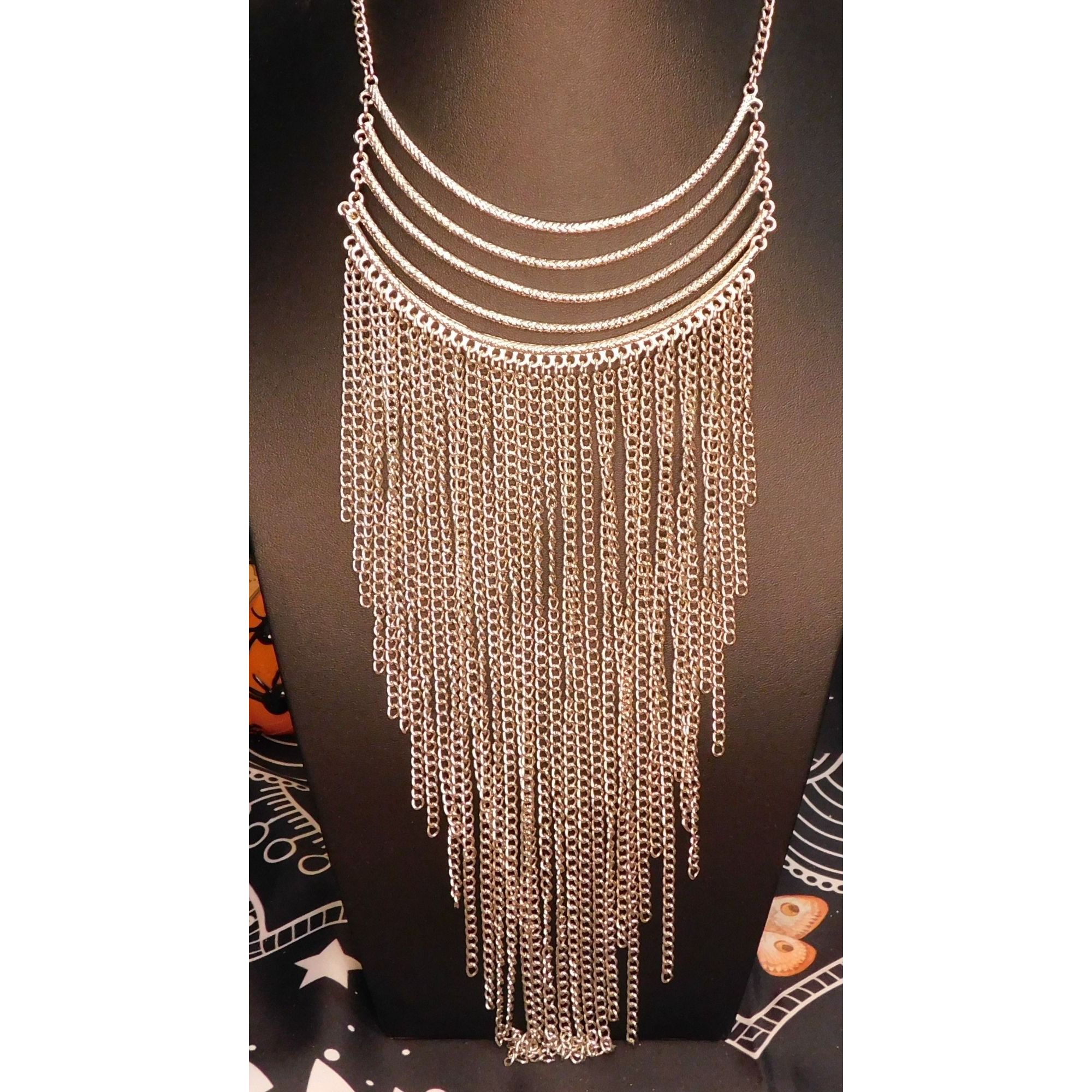 Other Silver Tone Cascading Fringe Chain Necklace Size ONE SIZE - 3 Thumbnail
