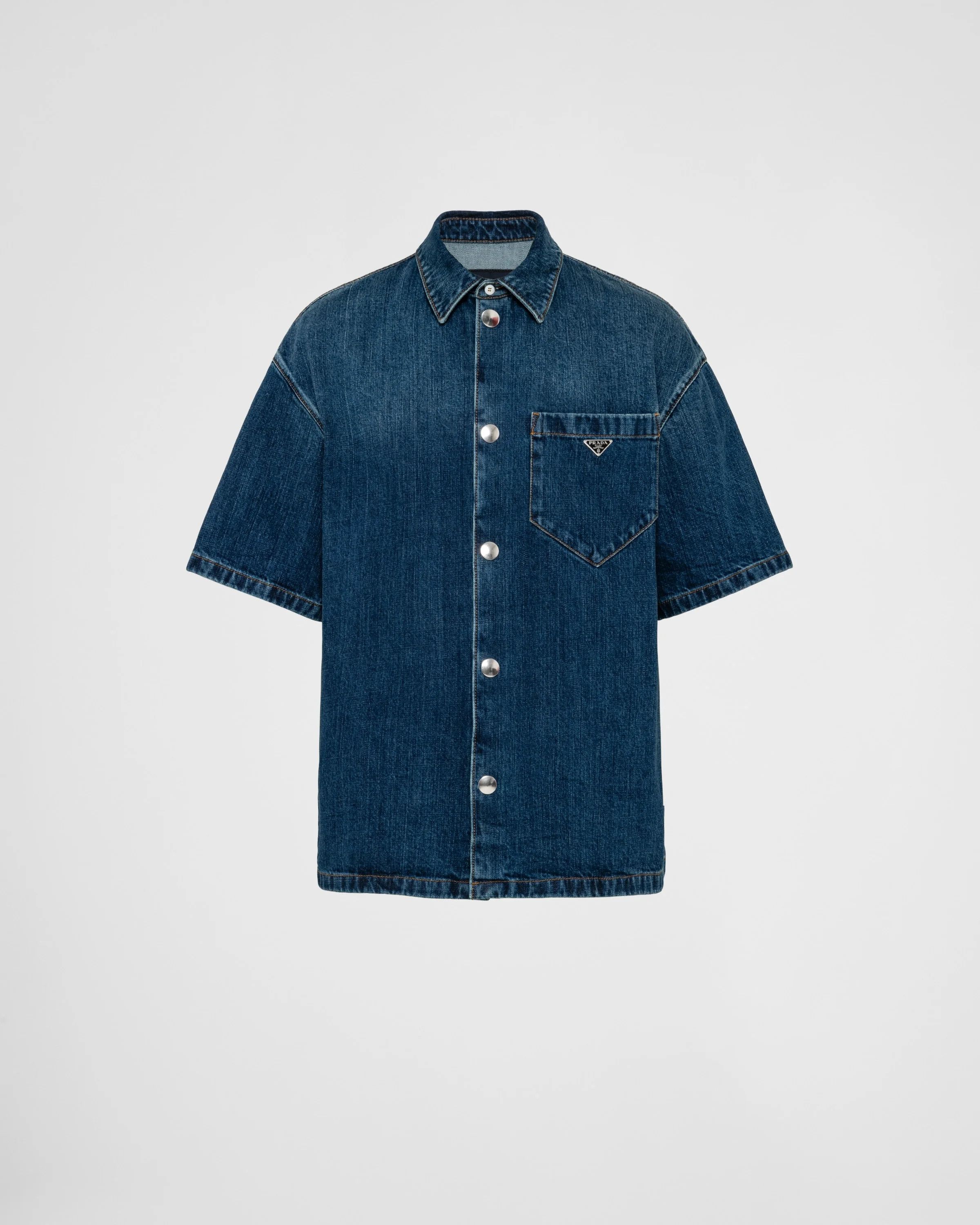 Prada o1w1db10426 Denim Shirt in Blue Size US S / EU 44-46 / 1 - 1 Thumbnail