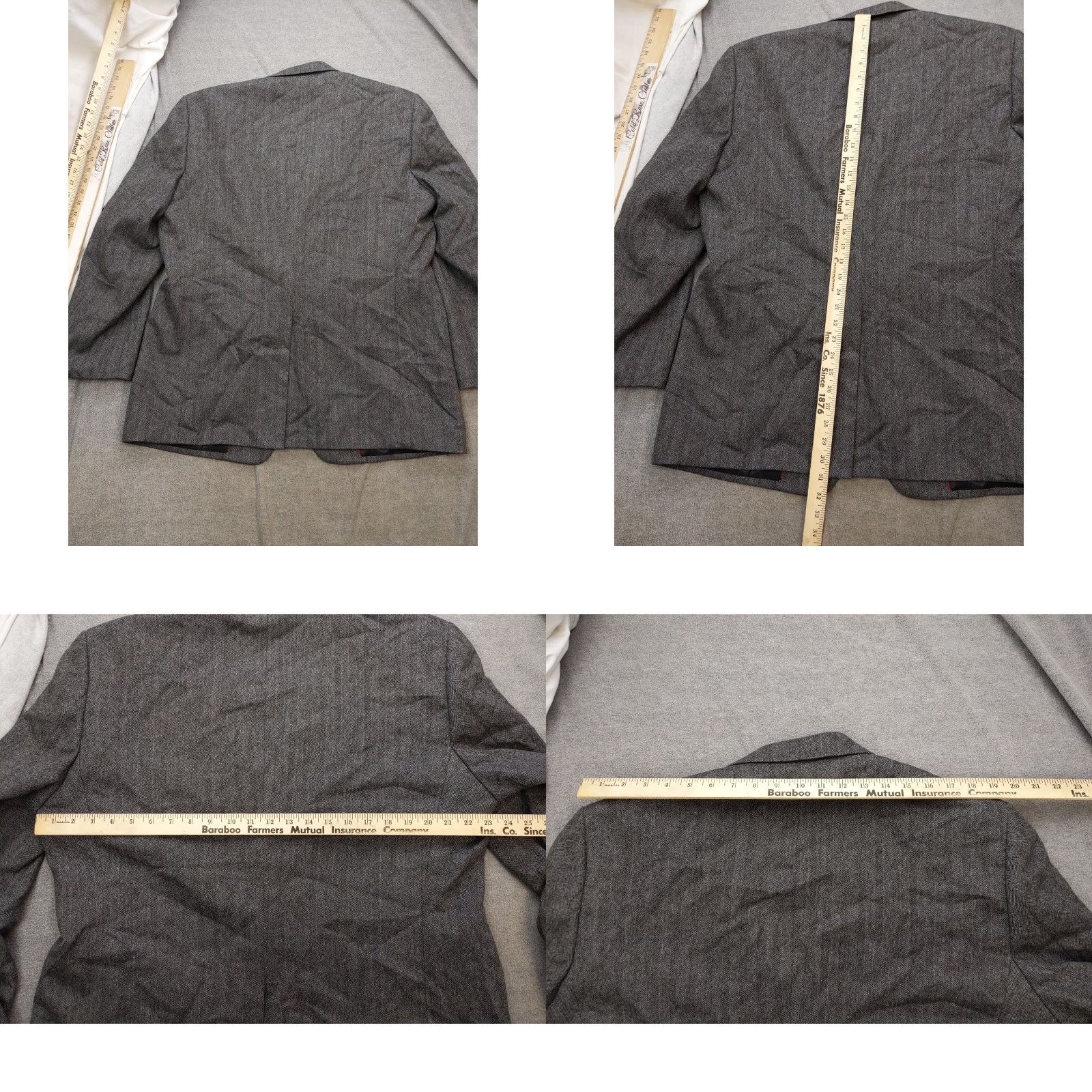 Vintage Chereskin Blazer Mens 44R Gray Herringbone Wool Silk Cashmere Sport Coat Jacket Size 44R - 8 Thumbnail