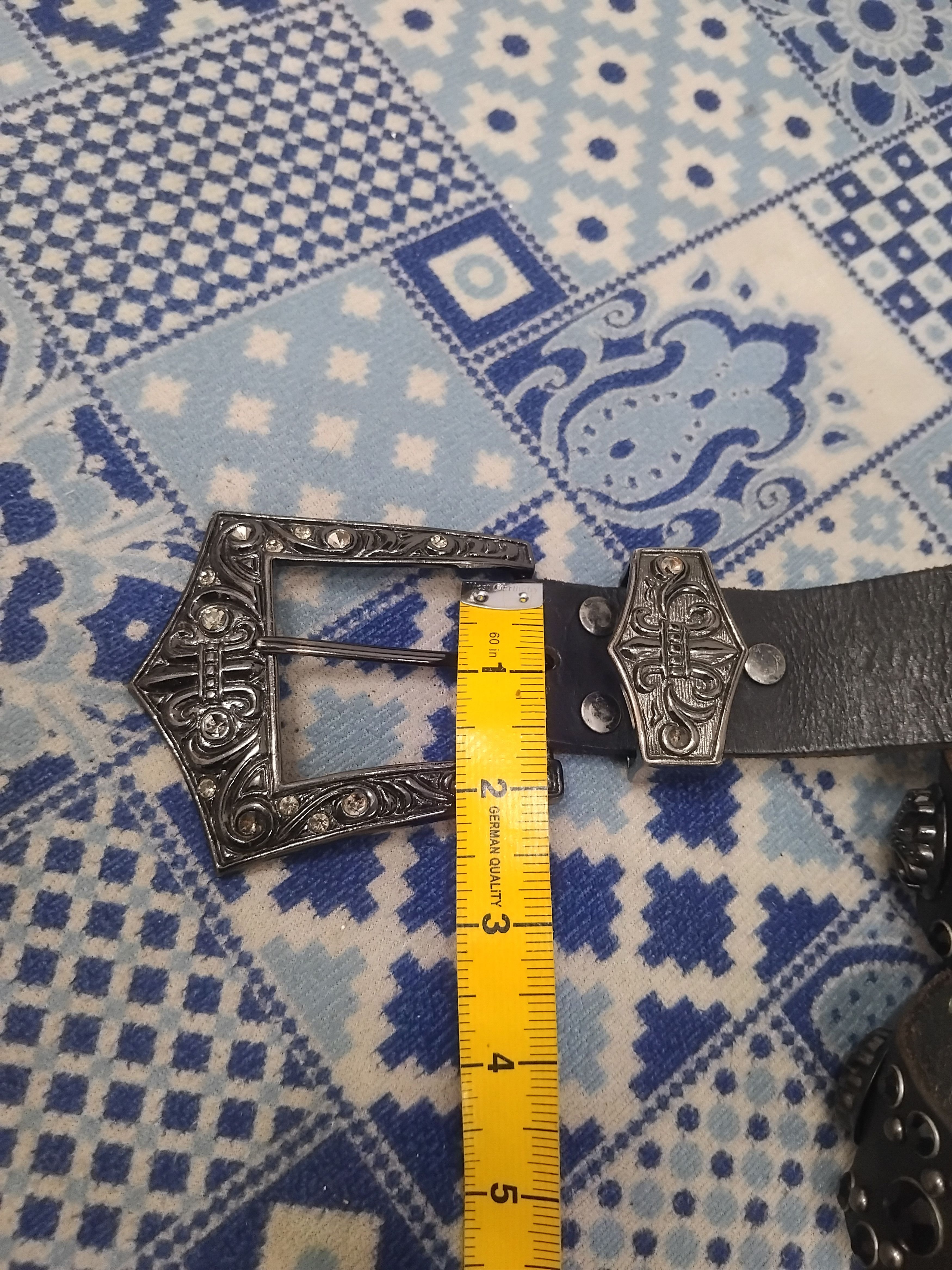 Isamu Katayama Backlash 💥Diablo punk rock leather solid brass belt Size ONE SIZE - 7 Thumbnail