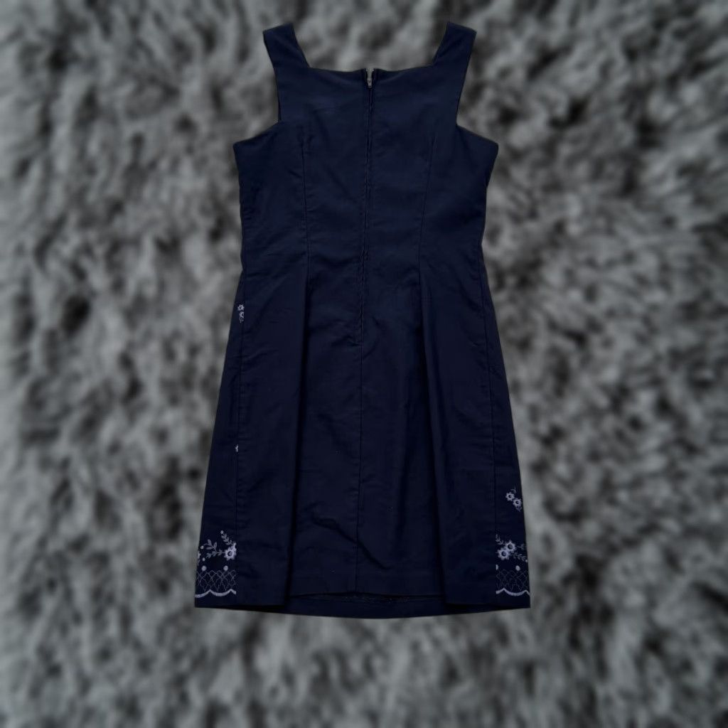 Vintage VINTAGE Maurices Dress sheath 90s Garden Party Floral Sleeveless Womens Navy Blue Size 5 Knee Length Size S / US 4 / IT 40 - 1 Thumbnail