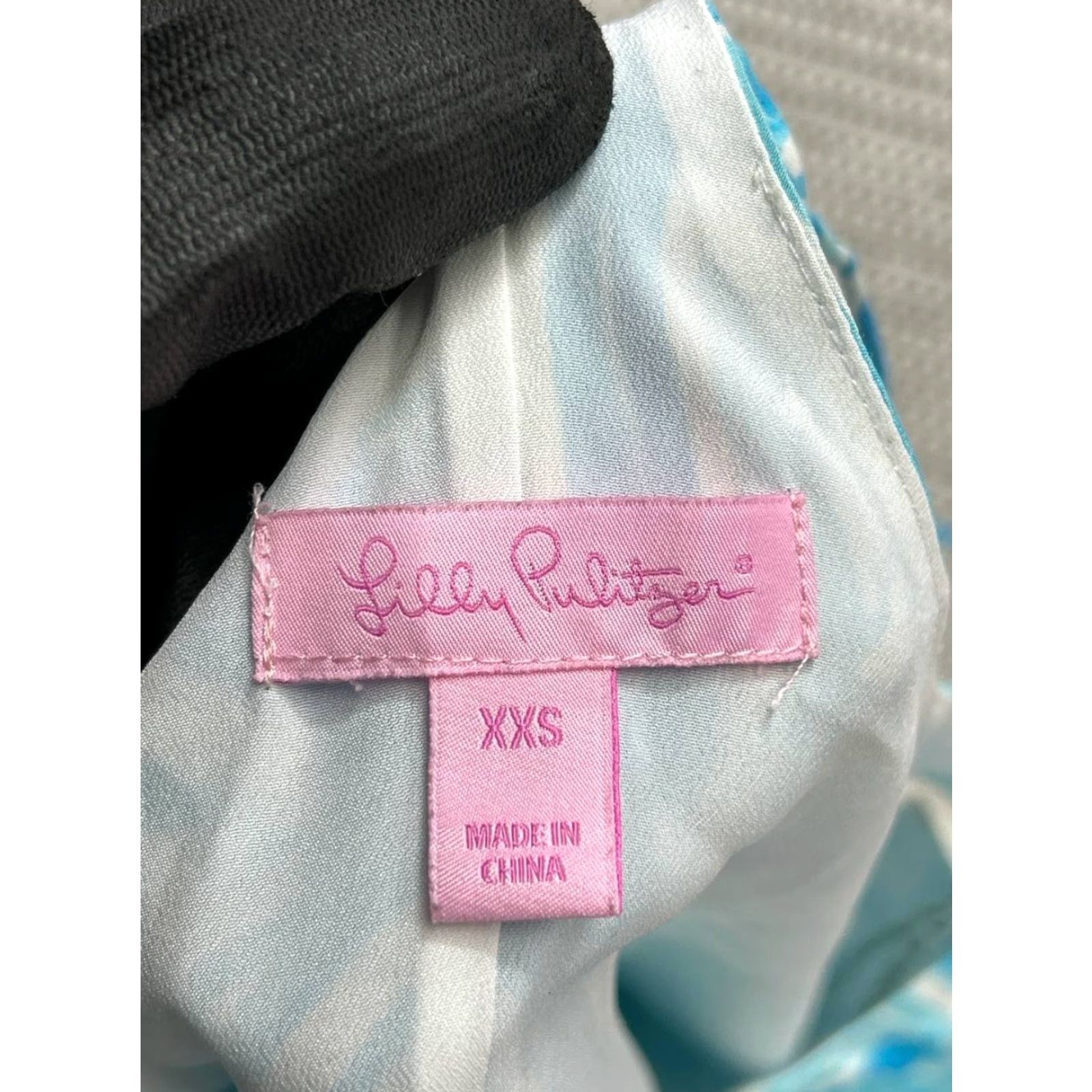Lilly Pulitzer Lilly Pulitzer Sea Ruffles Belle Tank Womens XXS Blue Abstract Lined Racerback Size XXS / US 00 / IT 34 - 4 Thumbnail