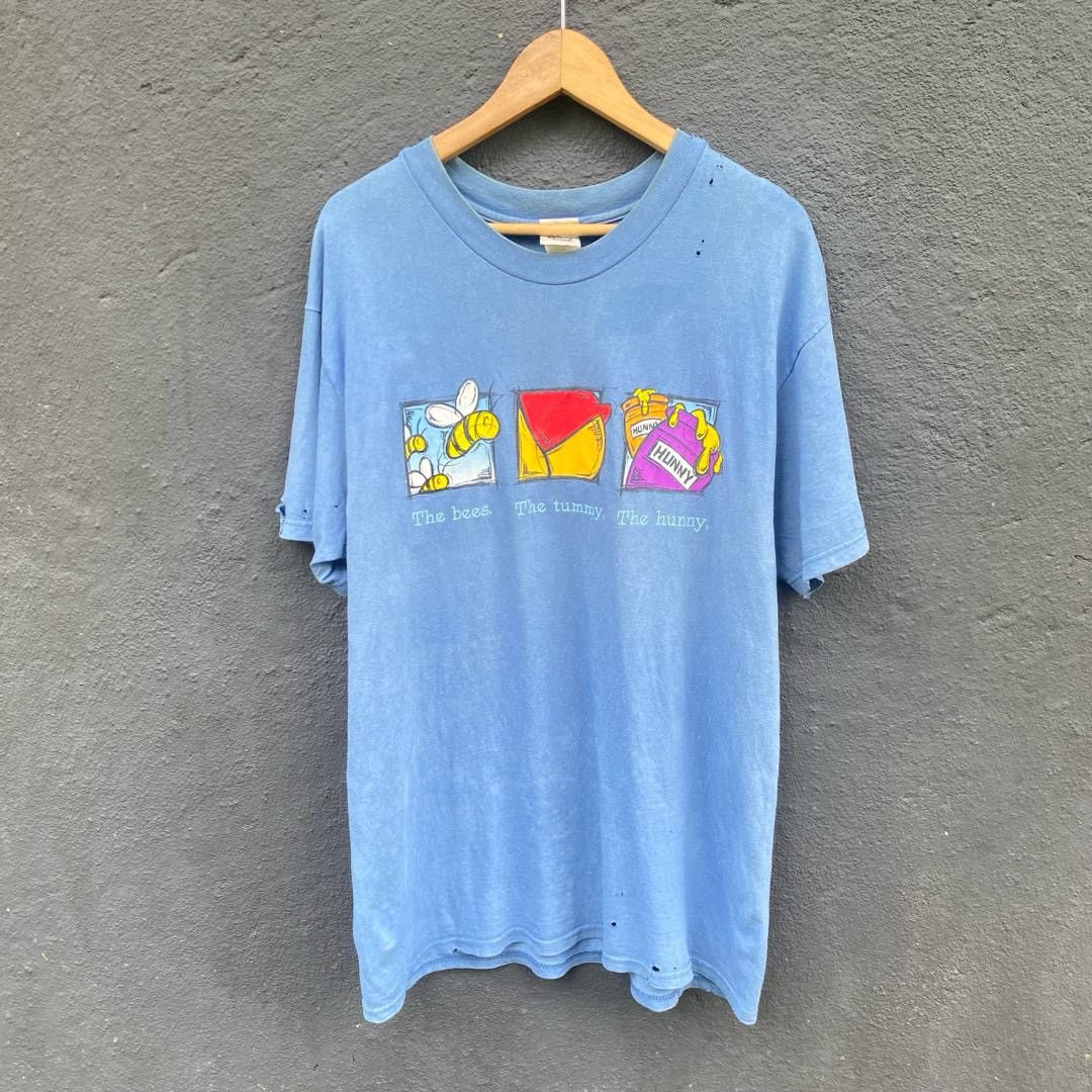 Thrashed faded distressed the pooh bear movie tee