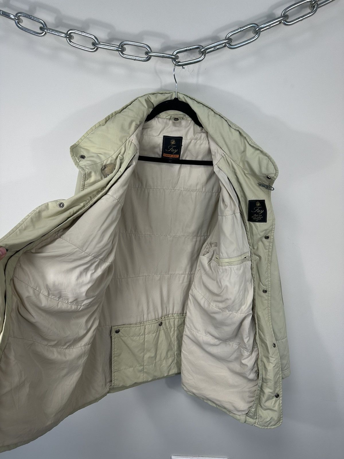 Fay Vintage Fay Stadium For Ema Cream Luxury Nylon Coat Jacket Size US L / EU 52-54 / 3 - 18 Thumbnail