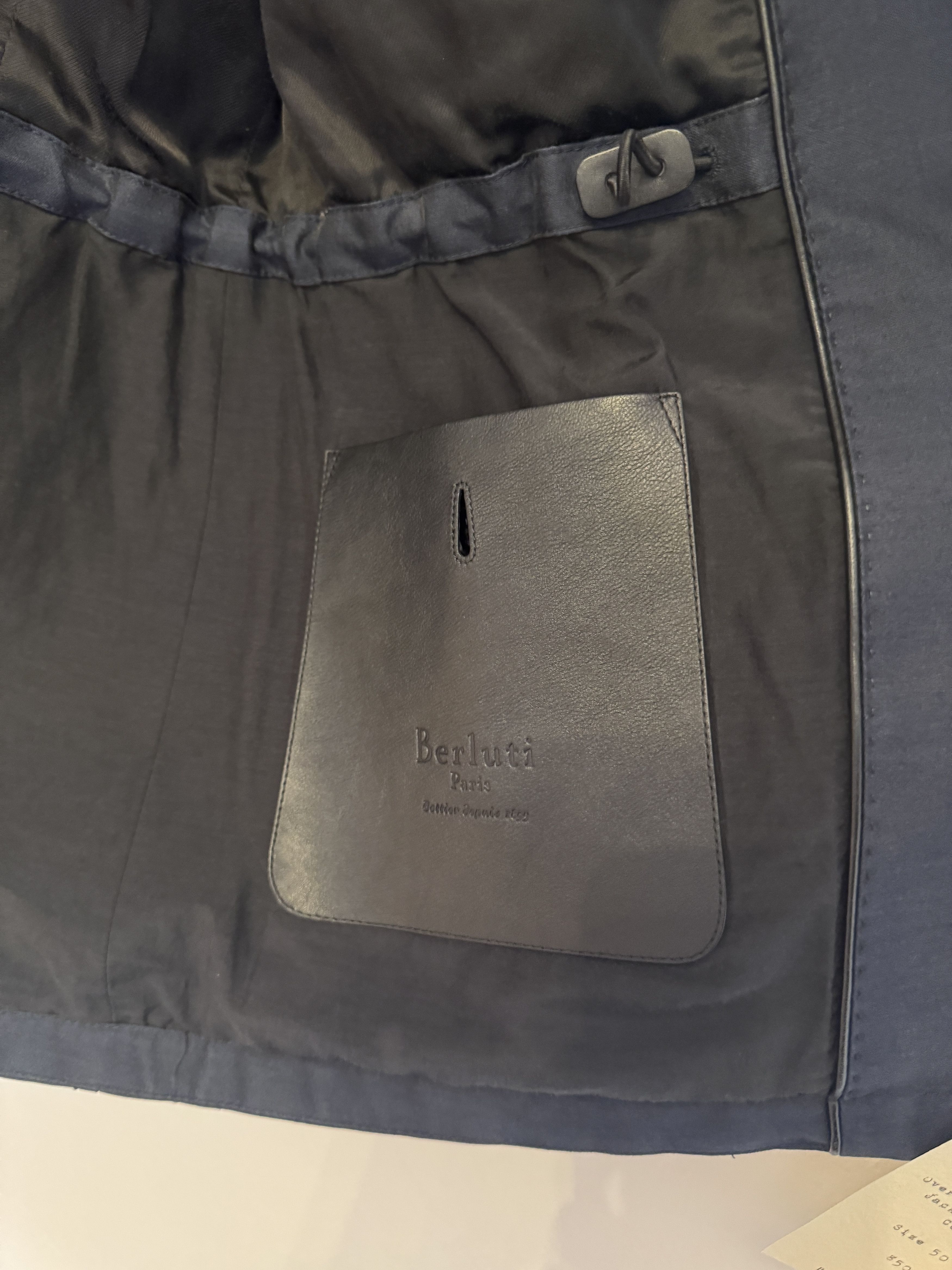 Berluti FW18 Oversized Military Jacket in Blue Silk Blend Size US L / EU 52-54 / 3 - 9 Thumbnail