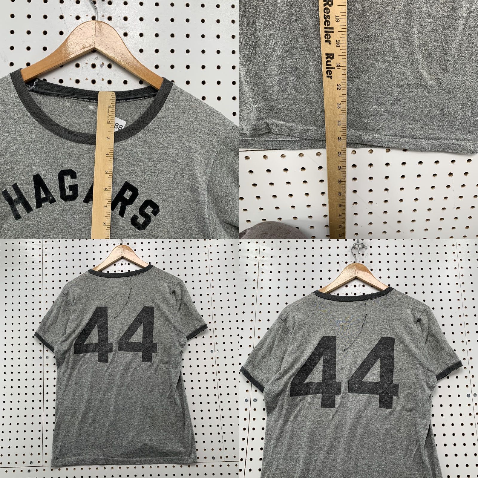 Haggar VINTAGE Hagar T-Shirt Mens Large Gray Short Sleeve Ringer Tee Made USA 70s Size US L / EU 52-54 / 3 - 8 Thumbnail